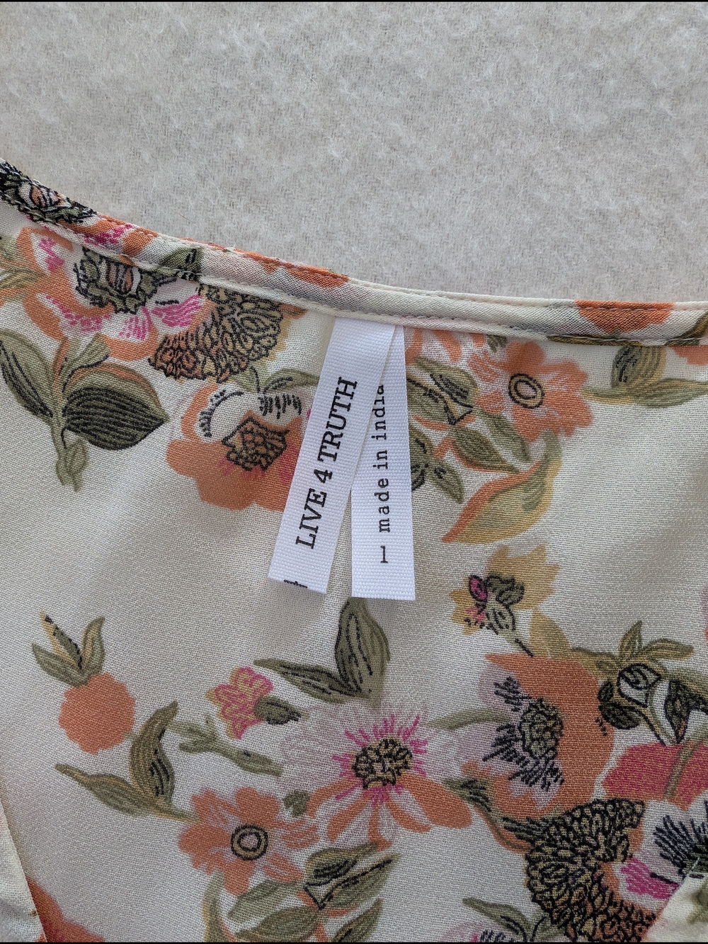 Live 4 Truth Floral Hi Low Open Front Coverup Top - Picture 2 of 6